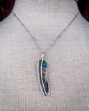 Tamia Genuine Turquoise Feather Necklace - Jewelry - Sowell Jewelry - Bronco Western Supply Co.