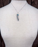 Tamia Genuine Turquoise Feather Necklace - Jewelry - Sowell Jewelry - Bronco Western Supply Co.