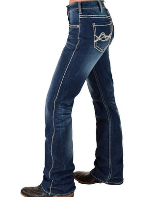 Blue jeans with a white background