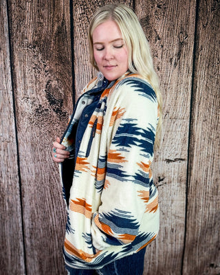 Taos Berber Fleece Aztec Jacket in Navy – Apparel from Bronco Western Supply Co.
