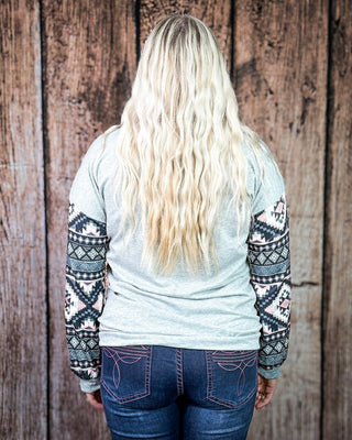 Tatum Fitted Aztec Quarter Zip Light Pullover in Gray – Apparel from Bronco Western Supply Co.