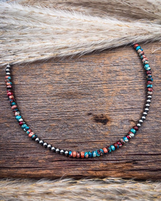 Tessa Blue and Pink Sea Sediment Necklace – Jewelry from Bronco Western Supply Co.