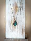 Tessa Cactus Fashion Necklace - Jewelry - Blue Tortoise - Bronco Western Supply Co.