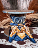 Thatcher Wild Rag – Navy & Copper Paisley Silk Blend Scarf - Accessories - Rowdy Crowd - Bronco Western Supply Co.