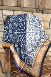 Thatcher Wild Rag – Navy & Copper Paisley Silk Blend Scarf - Accessories - Rowdy Crowd - Bronco Western Supply Co.