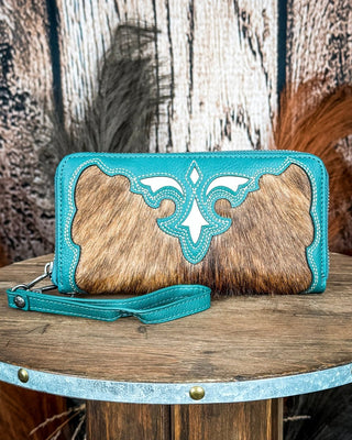 The Calamity Hair - On Wallet in Turquoise by Trinity Ranch – Purses & Wallets from Bronco Western Supply Co.
