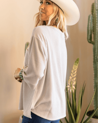 The Ellis Top - Pearl Grey – Shirts & Tops from Bronco Western Supply Co.