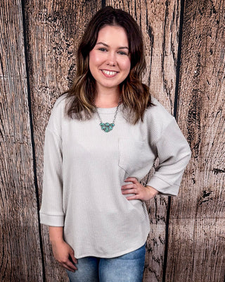 The Ellis Top - Pearl Grey - Shirts & Tops - Andree by Unit - Bronco Western Supply Co.