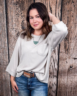 The Ellis Top - Pearl Grey – Shirts & Tops from Bronco Western Supply Co.