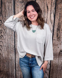 The Ellis Top - Pearl Grey - Shirts & Tops - Andree by Unit - Bronco Western Supply Co.