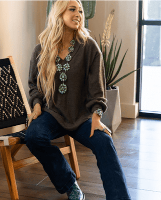 The Hadley Top - Mocha – Shirts & Tops from Bronco Western Supply Co.