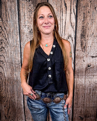 The Lanie Tank - Black – Shirts & Tops from Bronco Western Supply Co.