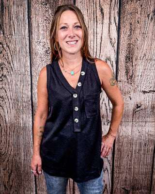 The Lanie Tank - Black – Shirts & Tops from Bronco Western Supply Co.