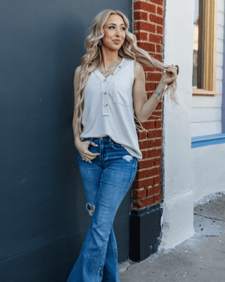 The Lanie Tank - Oatmeal – Shirts & Tops from Bronco Western Supply Co.