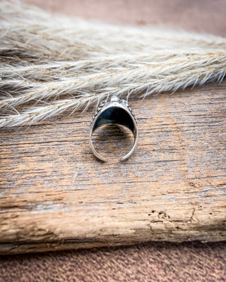 The Marie Sterling Silver Turquoise Adjustable Ring – Rings from Bronco Western Supply Co.