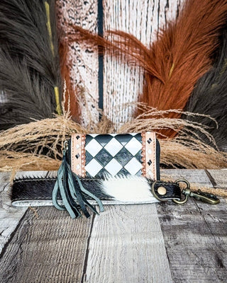 The Sidekick Checkered Leather Mini Wallet in Black by Countryside Co. – Purses & Wallets from Bronco Western Supply Co.