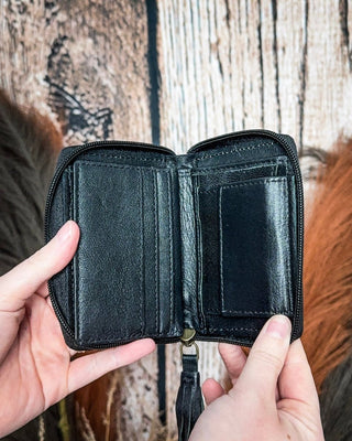 The Sidekick Checkered Leather Mini Wallet in Black by Countryside Co. – Purses & Wallets from Bronco Western Supply Co.