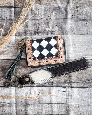 The Sidekick Checkered Leather Mini Wallet in Black by Countryside Co. – Purses & Wallets from Bronco Western Supply Co.