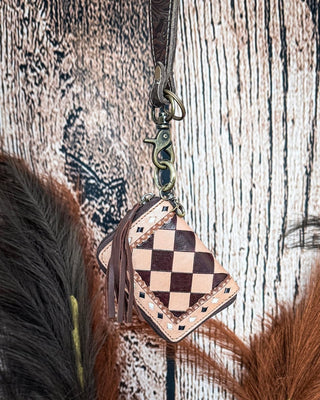 The Sidekick Checkered Leather Mini Wallet in Brown by Countryside Co. – Purses & Wallets from Bronco Western Supply Co.