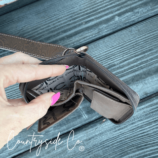 The Sidekick Checkered Leather Mini Wallet in Brown by Countryside Co. – Purses & Wallets from Bronco Western Supply Co.