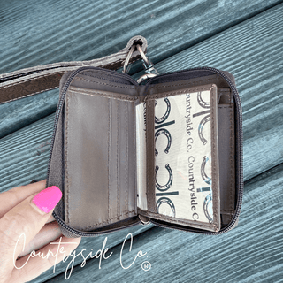 The Sidekick Checkered Leather Mini Wallet in Brown by Countryside Co. – Purses & Wallets from Bronco Western Supply Co.