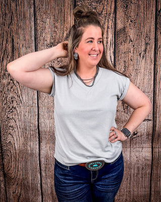 The Sloan Top - Pearl Grey – Shirts & Tops from Bronco Western Supply Co.