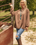 The Stillwater Tunic Top - Chocolate - Shirts & Tops - Andree by Unit - Bronco Western Supply Co.