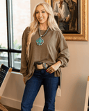 The Stillwater Tunic Top - Olive - Shirts & Tops - Andree by Unit - Bronco Western Supply Co.