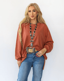 The Stillwater Tunic Top - Rust - Shirts & Tops - Andree by Unit - Bronco Western Supply Co.