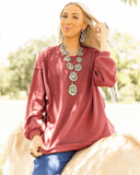 The Stillwater Tunic Top - Wine - Shirts & Tops - Andree by Unit - Bronco Western Supply Co.