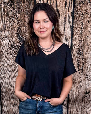 The Thatcher Top - Black – Shirts & Tops from Bronco Western Supply Co.