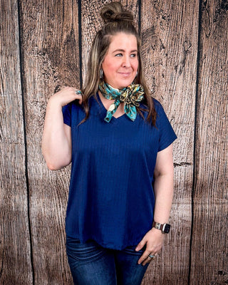 The Thatcher Top - Navy – Shirts & Tops from Bronco Western Supply Co.