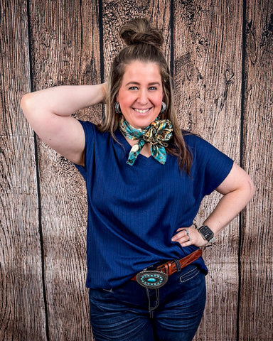 The Thatcher Top - Navy - Shirts & Tops - Andree by Unit - Bronco Western Supply Co.