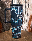 The Turquoise Outlaw – 40oz Boot Stitch Tumbler with Handle - Gift Items - Lucky & Blessed - Bronco Western Supply Co.