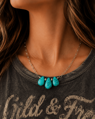 Three Sisters Turquoise Paperclip Necklace – Jewelry from Bronco Western Supply Co.