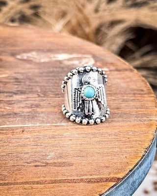 Thunderbird Fashion Cuff Ring - Silver – Jewelry from Bronco Western Supply Co.