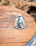 Thunderbird Fashion Cuff Ring - Silver - Jewelry - Blue Tortoise - Bronco Western Supply Co.