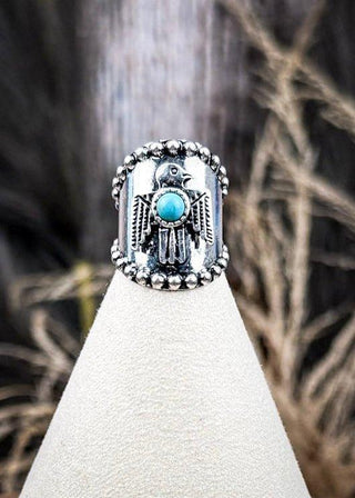 Thunderbird Fashion Cuff Ring - Silver – Jewelry from Bronco Western Supply Co.