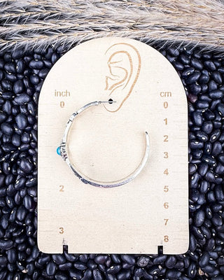 Thunderbird Hoop Fashion Earring - Silver/Turquoise – Jewelry from Bronco Western Supply Co.