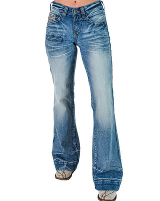 Blue jeans on a white background