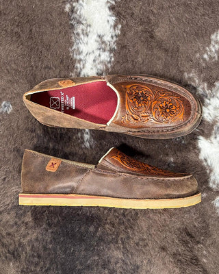 Tia Twisted X Slip - On Loafer - Chocolate Bomber & Tooled Brown – Women's Shoes from Bronco Western Supply Co.