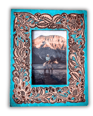Time of Traditions Tooled Leather Photo Frame by Myra Bag – Gift Items from Bronco Western Supply Co.