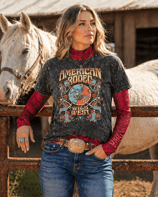 Tooled in Red Mesh Top by Sterling Kreek – Apparel from Bronco Western Supply Co.