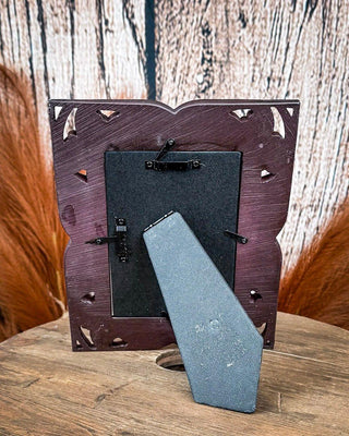 Tough 1 - Floral Leather Picture Frame with Turquoise – Gift Items from Bronco Western Supply Co.