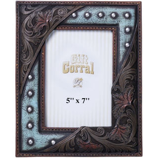Tough 1 - Leather with Studs Picture Frame – Gift Items from Bronco Western Supply Co.