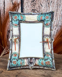 Tough 1 - Turquoise Floral Picture Frame - Gift Items - Tough 1 - Bronco Western Supply Co.