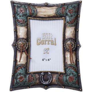 Tough 1 - Turquoise Floral Picture Frame – Gift Items from Bronco Western Supply Co.