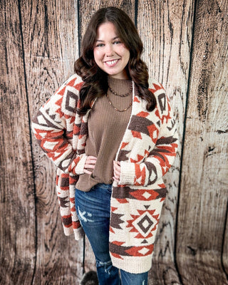Trading Post Cloud Cardigan in Cream – Apparel from Bronco Western Supply Co.
