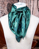 Tulsa Tooled Wild Rag – Deep Teal Tooled Leather Print Scarf - Accessories - Rowdy Crowd - Bronco Western Supply Co.