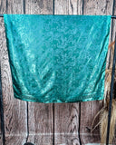 Tulsa Tooled Wild Rag – Deep Teal Tooled Leather Print Scarf - Accessories - Rowdy Crowd - Bronco Western Supply Co.